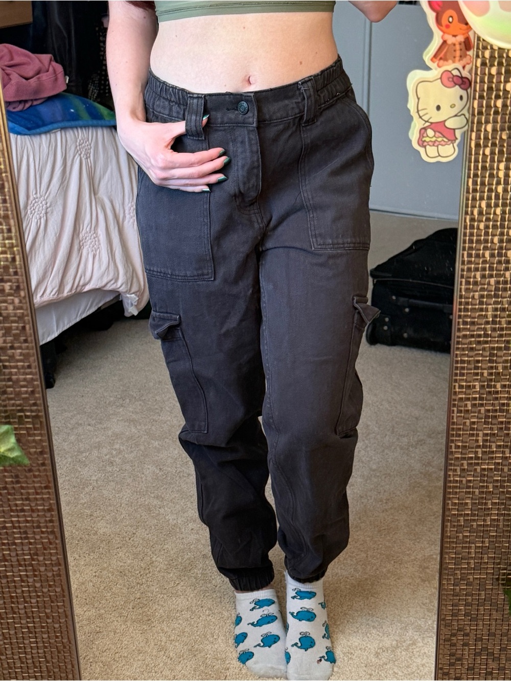 PacSun Black Cargo Pants with Utility Pockets